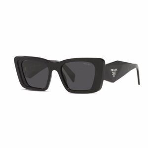 Prada Eyewear black square frame sunglasses logo sides Revolve in case $489